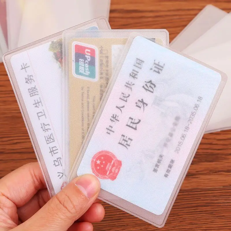 

10pcs Waterproof Transparent Card Holder PVC Clear Card Id Holders Case To Protector Card Credit Holder Bags
