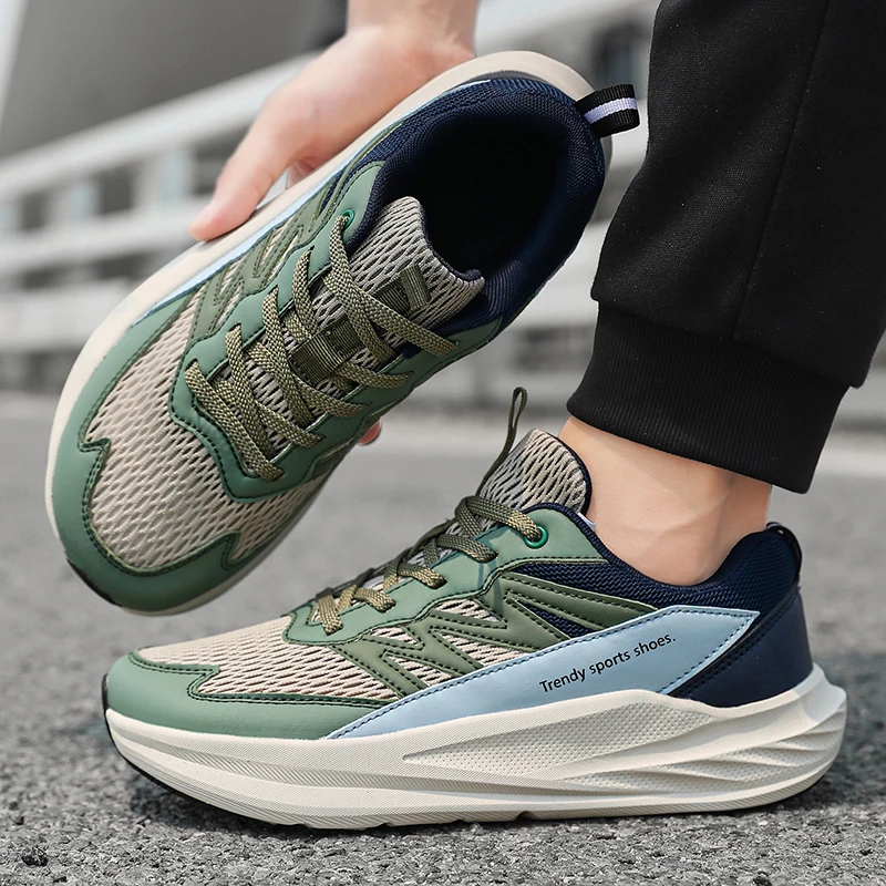 

Breathable Air Mesh Mens Casual Sneakers Summer Shock Absorb Outsole Wearproof Daily Outdoor Jogging Footwear