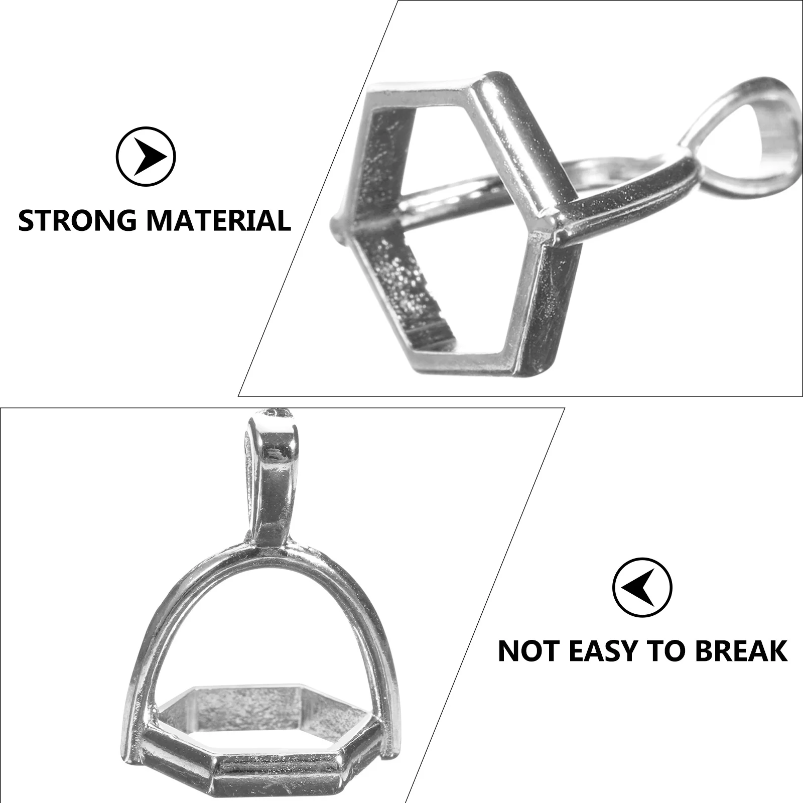 

50pcs Hexagon Pendant Connectors Alloy Diy Jewelry Making Charms For Necklace Bracelet Earring Keychain Craft Hanging