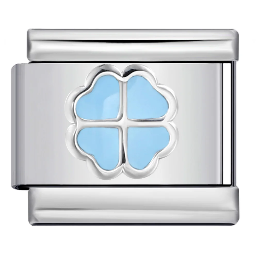 Charm-Armreifen mit italienischen Gliedern, passend für 9mm Edelstahl, Schmuck für Damen und Herren, DIY-Herstellung, blaue Serie, Herz, runde Augen, Armband, Geschenk – Detail 2