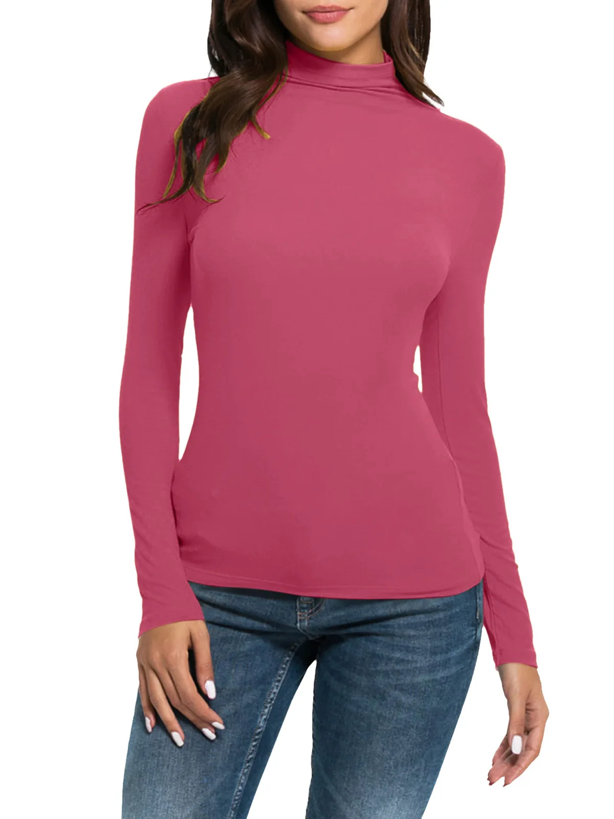 

Женский облегающий высокий повседневный топ с воротником f, модный базовый слой, брюки из удобного материала, лето 2025 г.