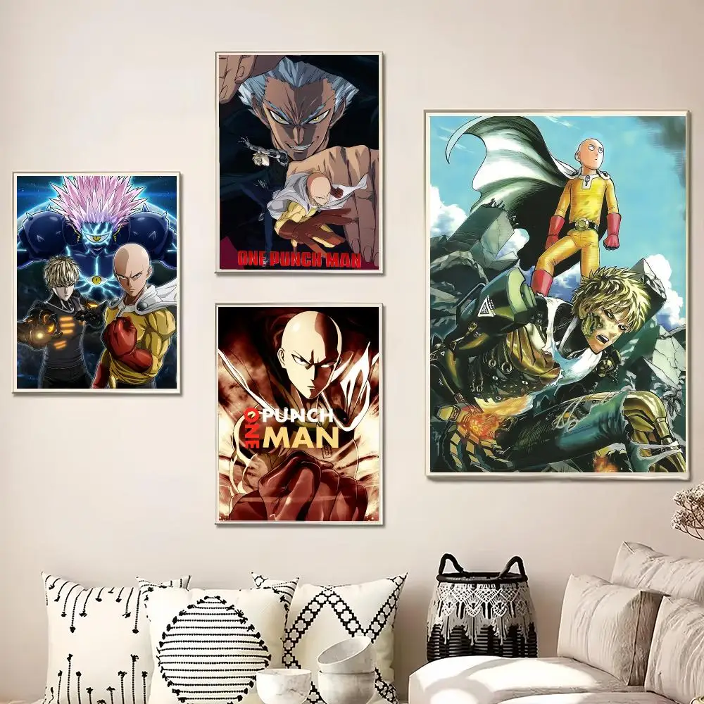Anime One-Punch Man Painting Calligraphy Canvas Poster Wall Art for Living Room Bedroom Cafe Decor Gift