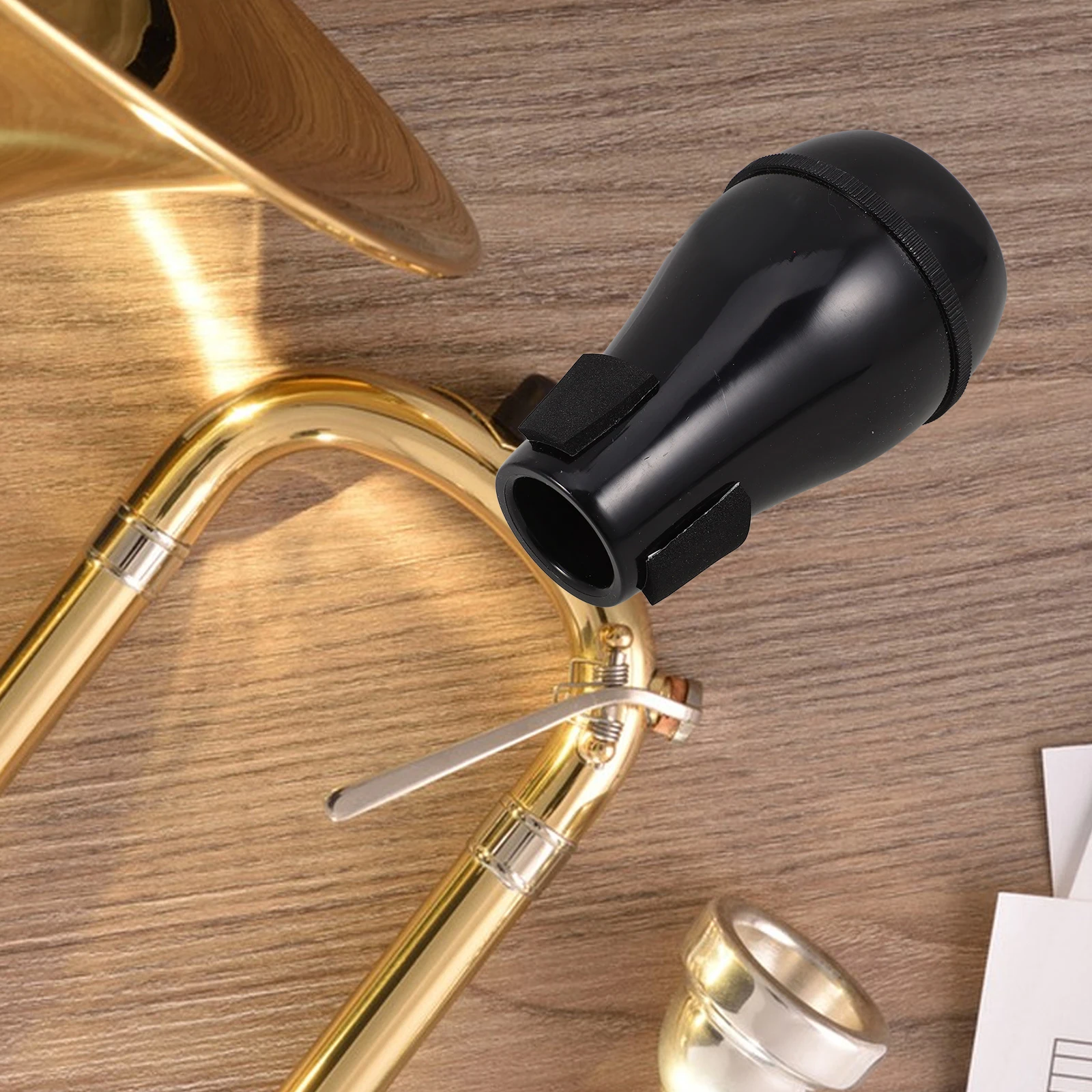 

Trombone Mute Core Tenor Plastic Silencer Quiet ABS Practice Straight Accessory Black Durable Lightweight Reusable Easy Install