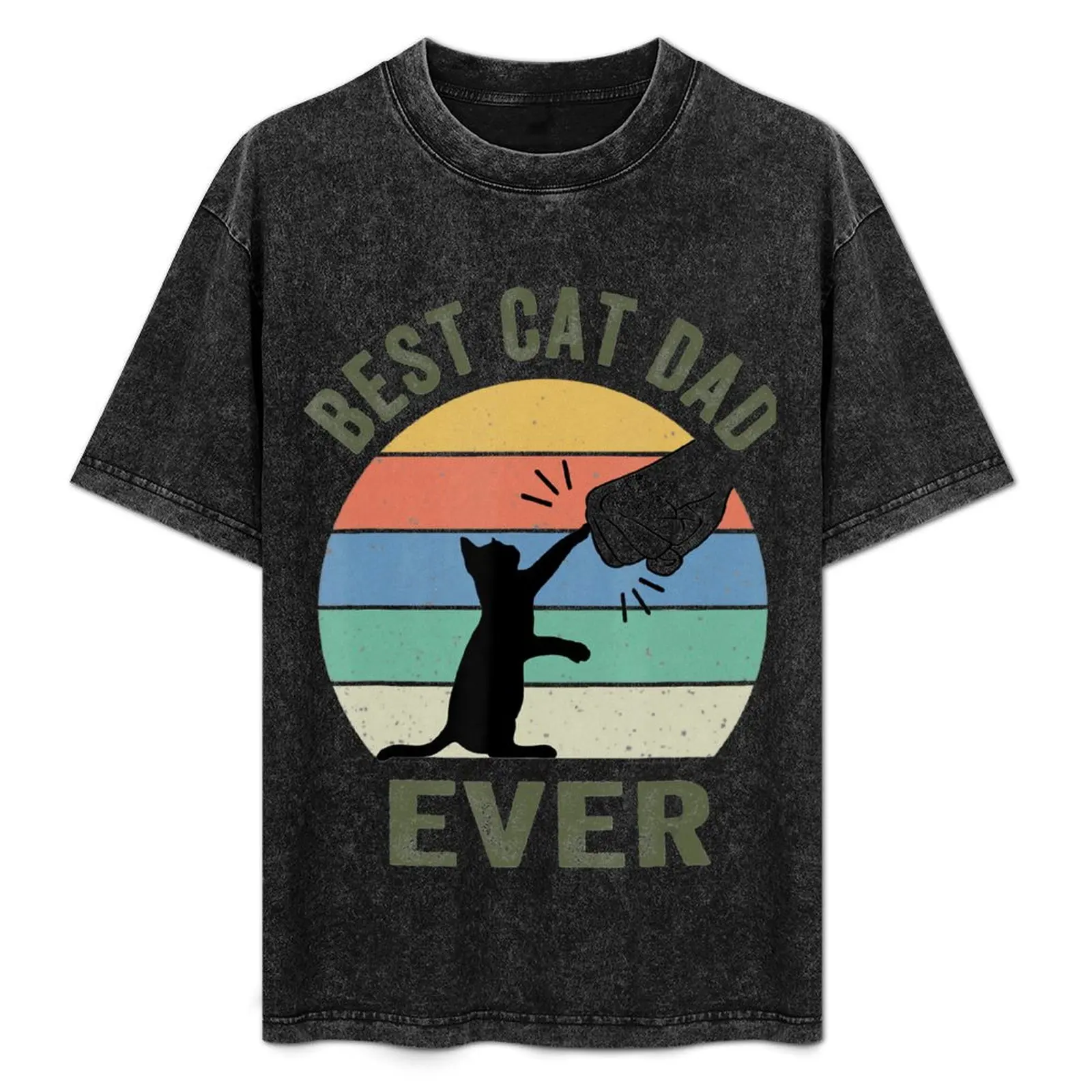 

Best Cat Dad Ever Shirt Cat Retro Vintage Bump Fit cat daddy T-Shirt Casual Simple Design Short Sleeve Shirt