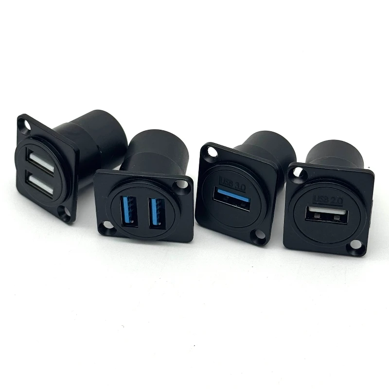 1pcsMetal Round/D Type Module RJ45 CAT6&USB 2.0/3.0&Type C&HDMI-Jack Socket Through Network Panel Mounting Electronic