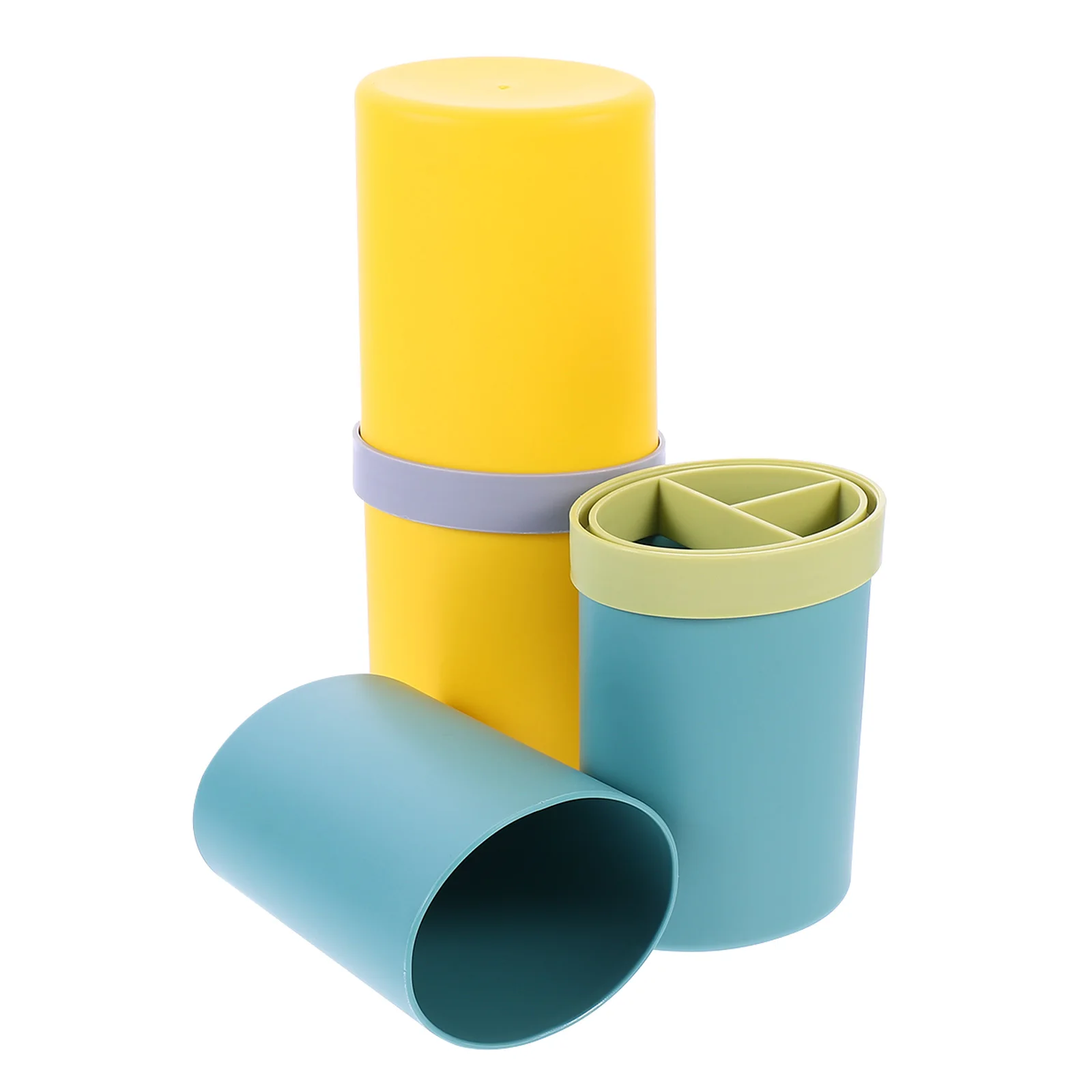 

2Pcs Toothbrush Toothpaste Holder Container Travel Desktop Toothbrush Cup Durable PP Sealed Storage Box Oral Hygiene