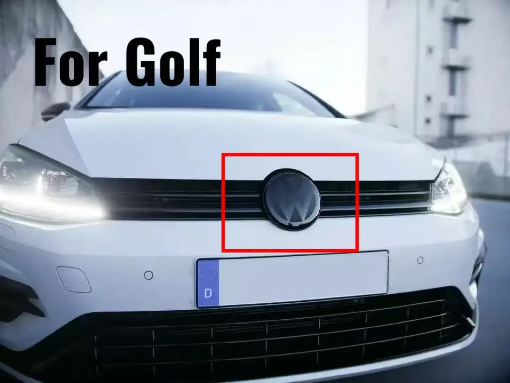 2 قطعة الجبهة والخلفية VW Golf 6/Golf 7/Golf 7.5/Golf 8 لا تؤثر ACC تعديل التسمية السوداء مرآة مسطحة شعار غطاء الزخرفية