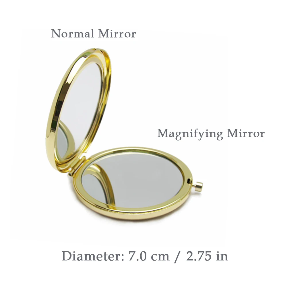 Wedding Souvenirs for Guests Wedding Party Favors Custom Pocket Mirrors Personalized Golden Compact Mirrors Wedding Guest Gifts
