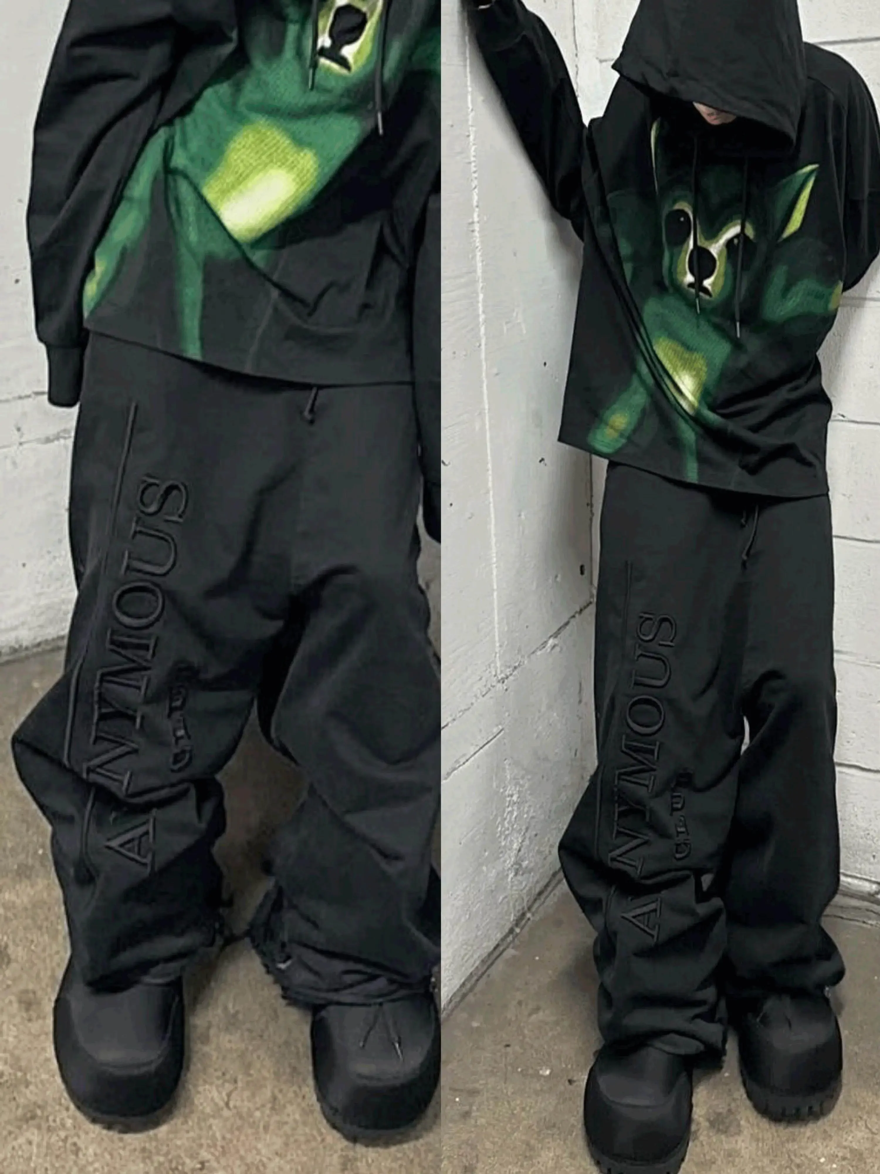 Opium YVL Style An Club Black Sweatpants Wide Leg Pants