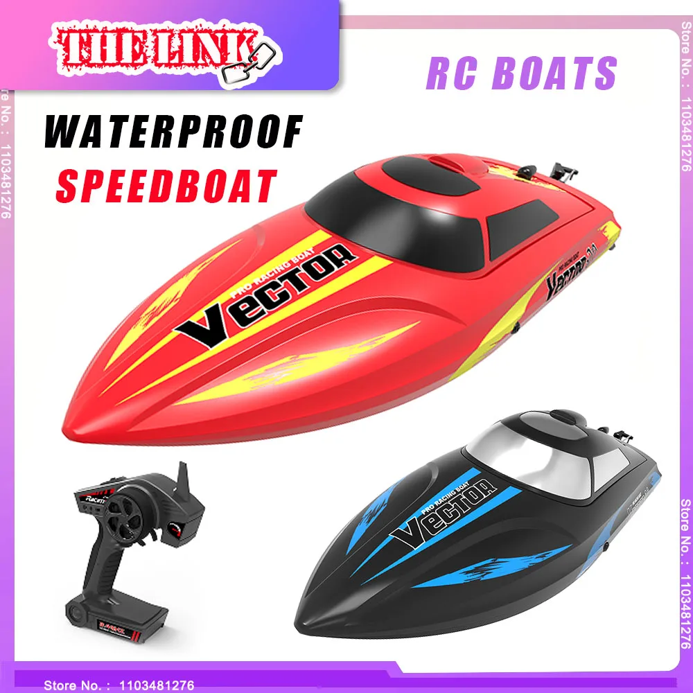 High-Speed Brushless Electric RC Boats Kids Toys 2.4Ghz Remote Control Waterproof Speedboat Water Model Birthday Gifts for Boys