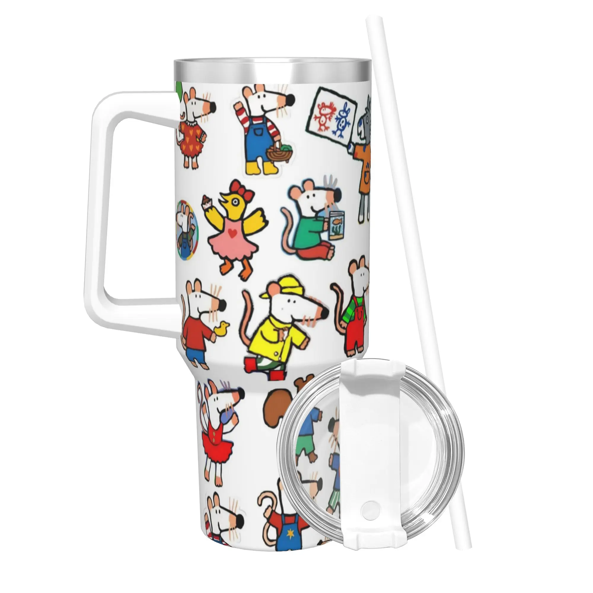 Maisy Mouse 40oz Tumbler Stainless Steel Double Wall Vacuum Insulated  Cup With Straw