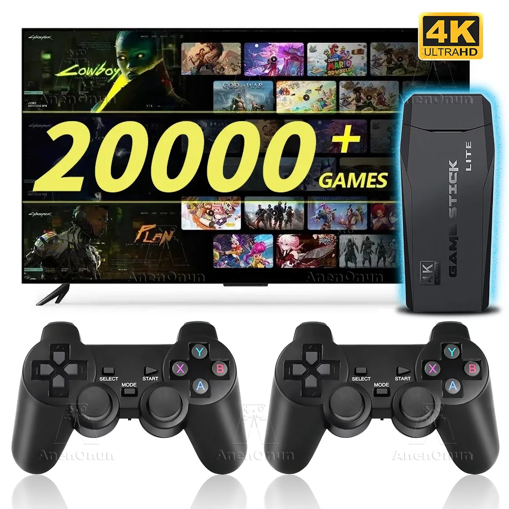 4K Game Stick Built in 20000+ Games 9 Emulator High Performance TV Video Game Console High Quality Emuelec Retro Gaming Machine