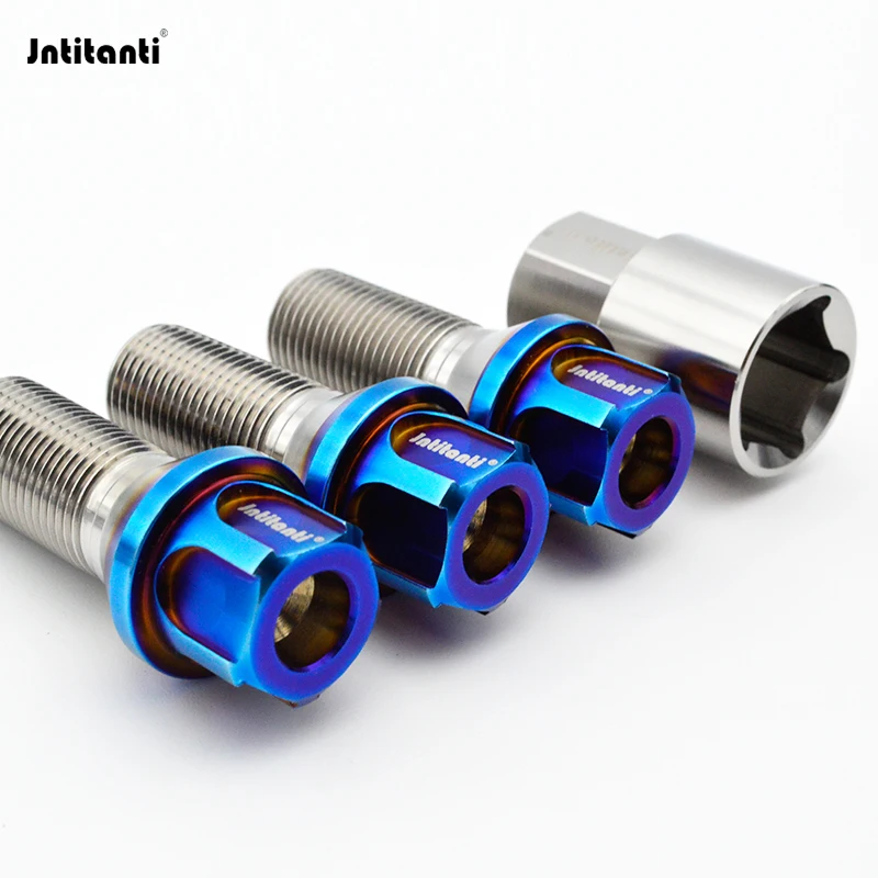 Jntitanti M12*1.25*28-45mm Lock hub bolt Gr.5 titanium lug bolt never rust cone seat wheel bolt for Fiat Peugeot Citroe