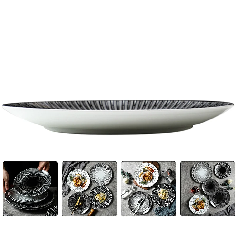 

Nordic Ceramic Plate Simple Round Shape Dinner Plate Serving Dish for Steak Fruit Dessert Dinner Plates