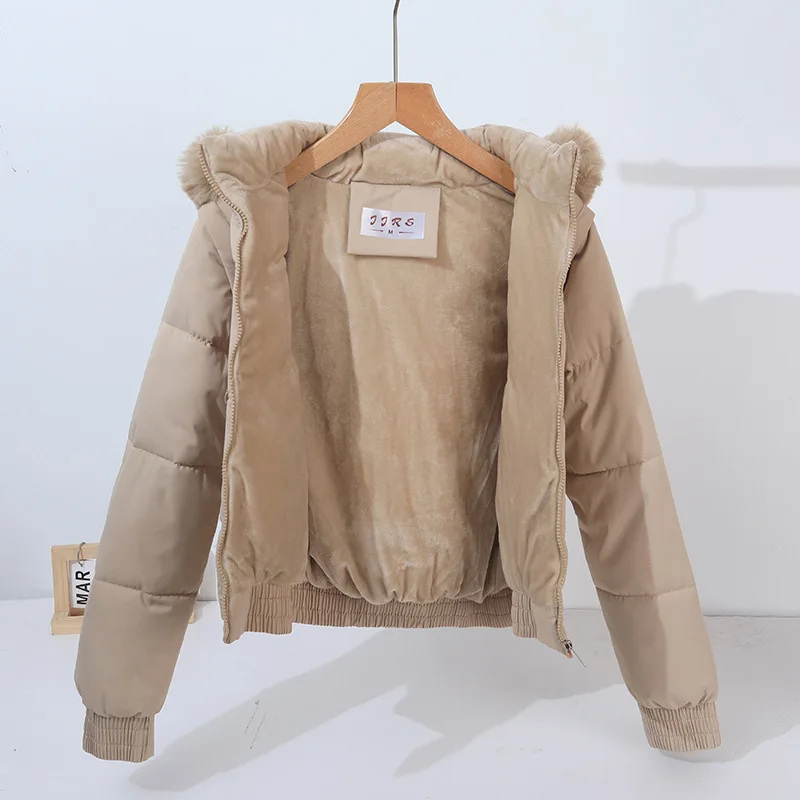 

Двустороннее женское зимнее стеганое пальто, однотонная овечья шерсть, эластичный подол, роскошная куртка с меховым воротником для женщин, ветрозащитная женская стеганая куртка