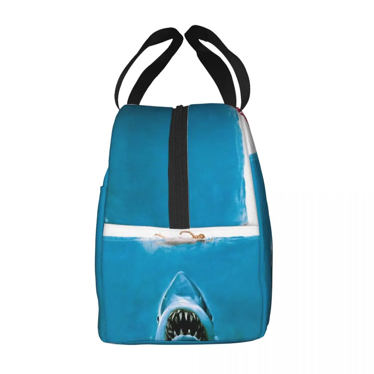 Custom Jaws Insulated Lunch Bags for Women Halloween Horror Movie Resuable Cooler Thermal Food Lunch Box Outdoor Camping Travel