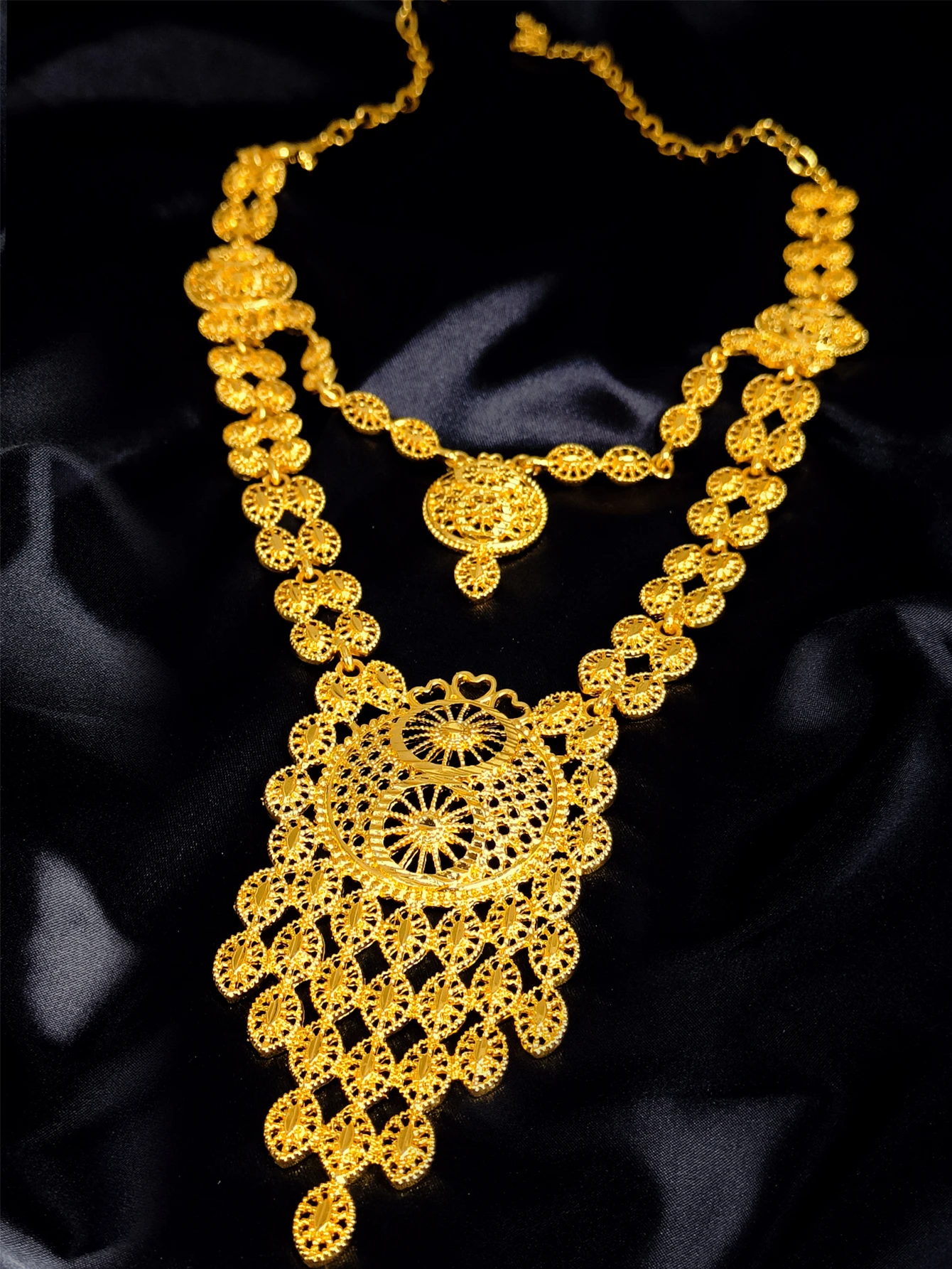 ANIID Brazilian 24K Gold Color Jewelry Sets Wedding Dubai Necklace Earrings For Women Nigerian Indian Bridal Set Party Gifts