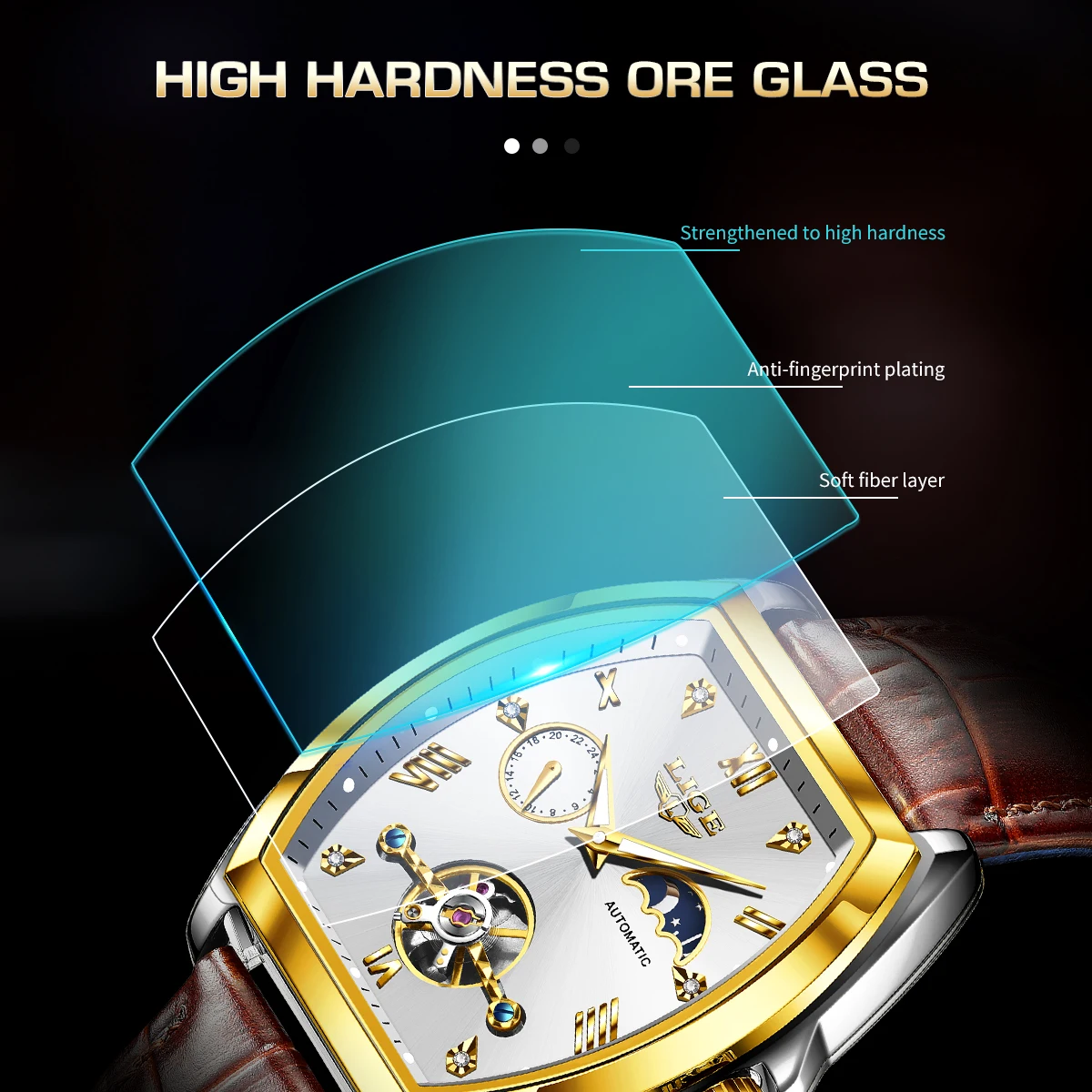 Reloj mecánico automático de l - Skeleton Automatic Watch Luxury Tourbillon reseña y precio