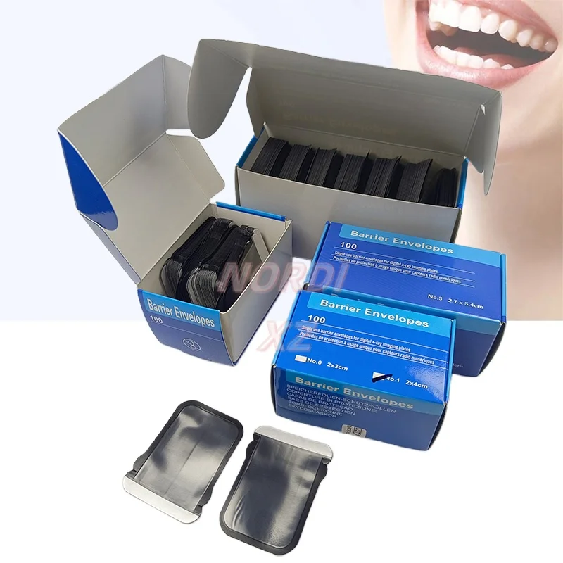600Pcs Size 0/1/2/3 Dental Disposable X-ray Film Barrier Envelopes Dental Image Plate Protective Cover Bags for Phosphor Plate