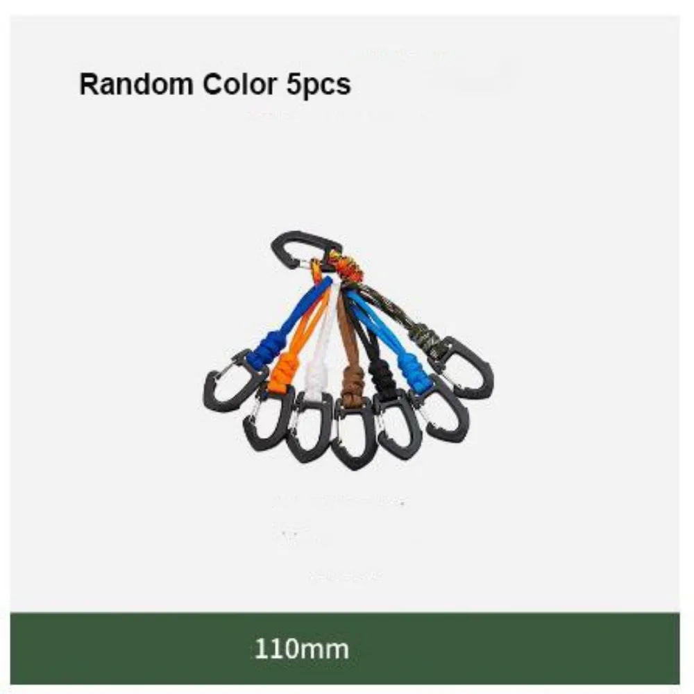 

5pcs 7-Core Umbrella Rope Hook Random Color Multifunction Lanyard Braid Rope Keychain 10 Styles Key Ring Carabiners