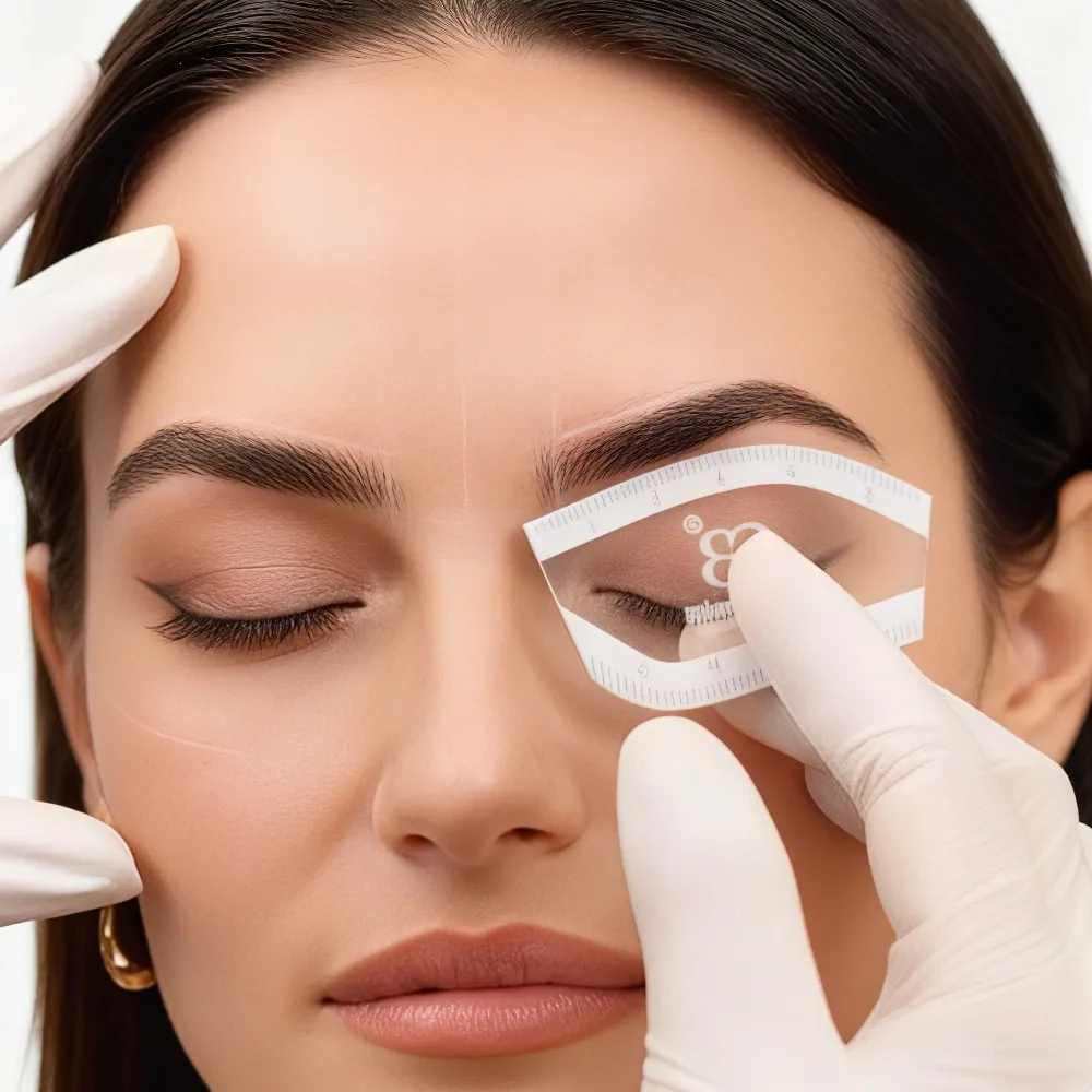 PMU Brow Mapping Tool – wiederverwendbare Microblading-Schablonen mit Symmetrie-Anleitung, Permanent-Make-up-Vorlage für Anfänger/Pros