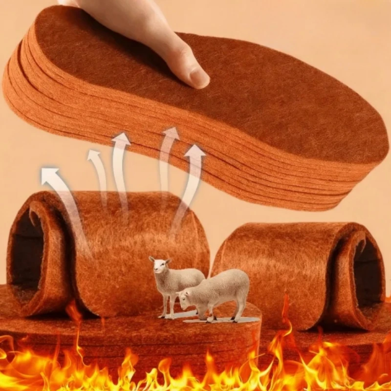 

Теплые шерстяные фетровые стельки для мужчин и женщин, термостойкие, впитывающие влагу, устойчивые к запаху вставки для зимних ботинок, кроссовок