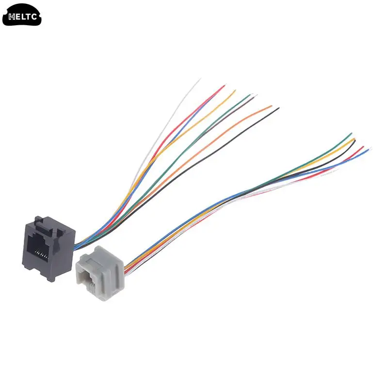 5PCS 616E 623k 616M 641D RJ11\\RJ12\\RJ45 Female Socket for Internet Phone With Cable 15cm