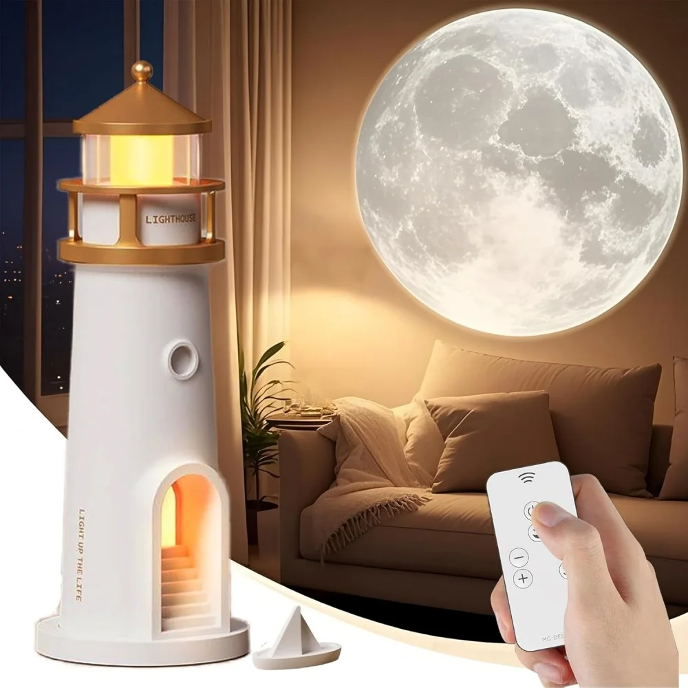 

Rechargeable Moonlight Projector Night Light With Remote Control Children's Light House Desk Night Lamp Kids Gift Desktop Light