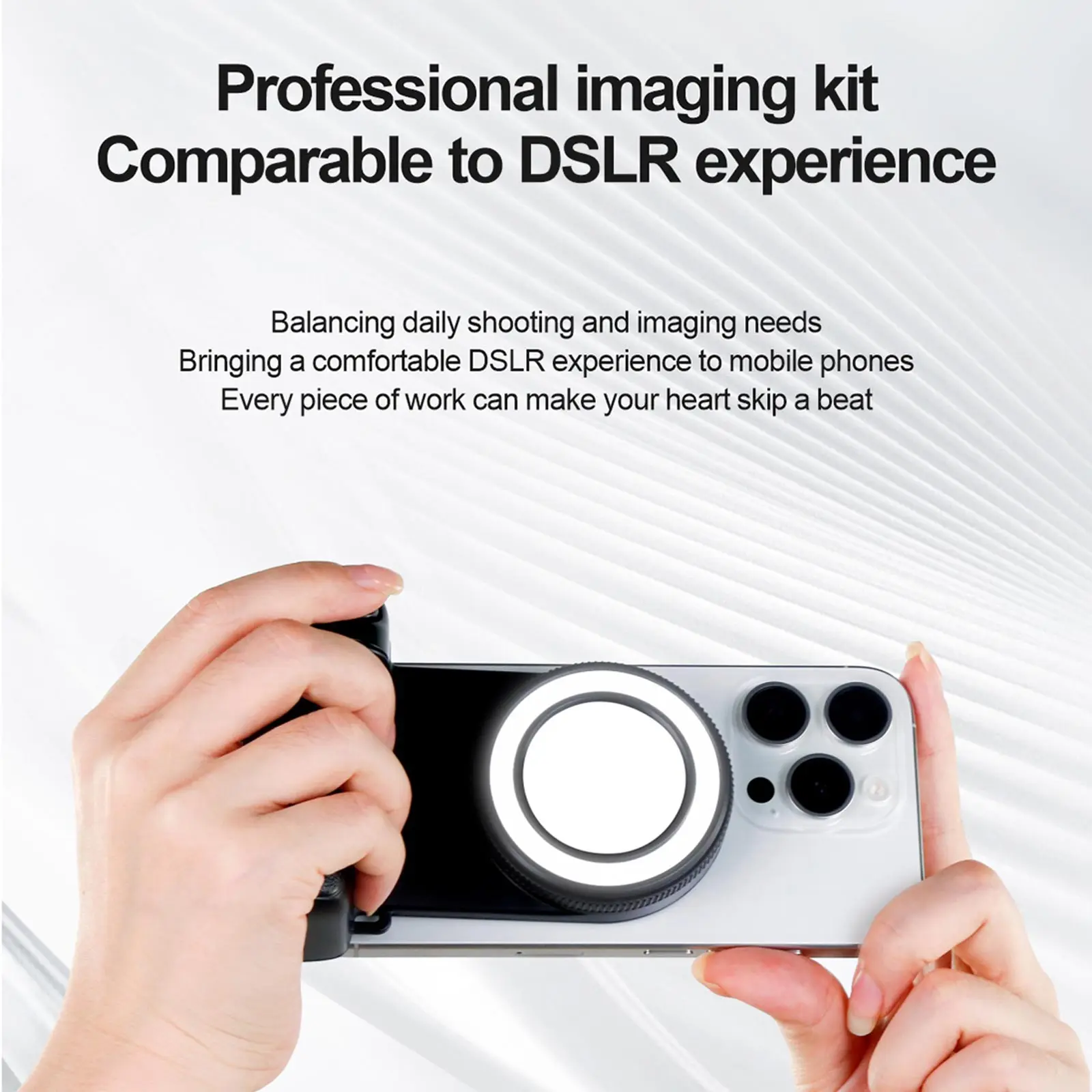 Magnetic Phone CapGrip w/ Fill Light Lamp Hand Grip Handheld Selfie Booster w/ Bluetooth Remote Control Shutter for ios Android