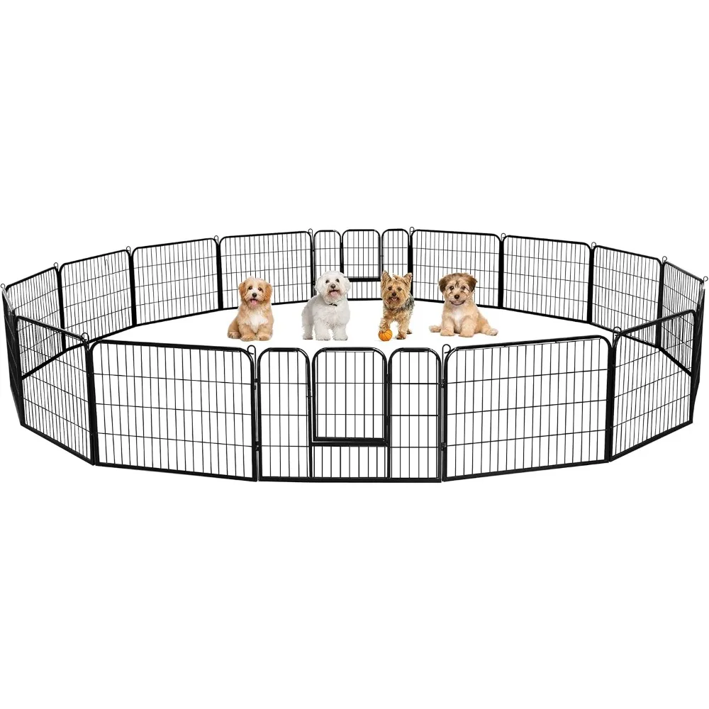 

Dog Playpen Indoor, Extra Wide Outdoor Dog Fence Foldable Pet Puppy Exercise Pen for Yard/Garden/RV Camping, 16 Panels 24 Inch