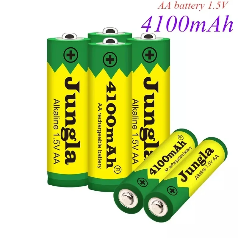 Pilas AA recargables para juguetes, Alcalinas de 4100 mAh, 1,5 V, diodo emisor de luz