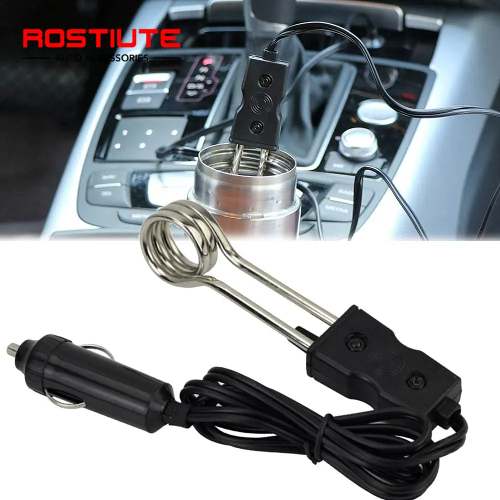 

12V/24V Car Immersion Heater Portable Stainless Steel Electric Car Boiled Water Immersion Heater for Boiling Water Coffee Warmer