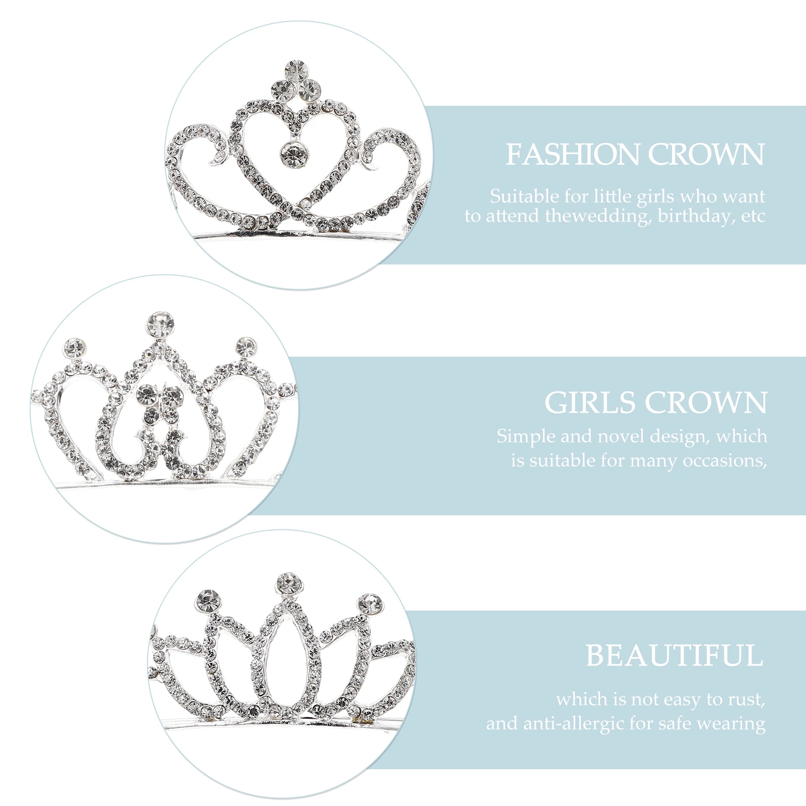 

4pcs Crown Hairbands Dance Costume Rhinestone Party Wedding Proms Pageant Birthday Decoration Unique Fashion
