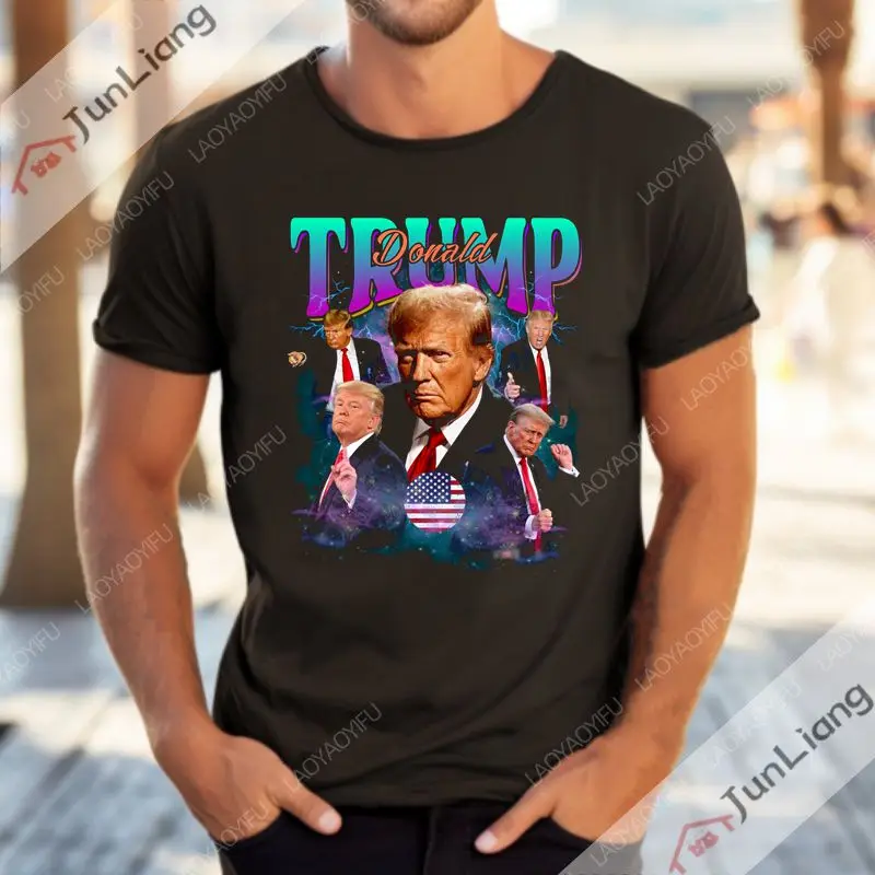 2024 Presidential T-shirt Trump brings America back to election Return T-shirt men's top Casual fashion top