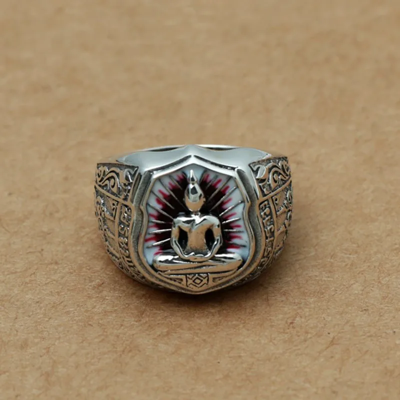 

BOCAI NEW S925 Pure Silver Retro Silver Ring for Man