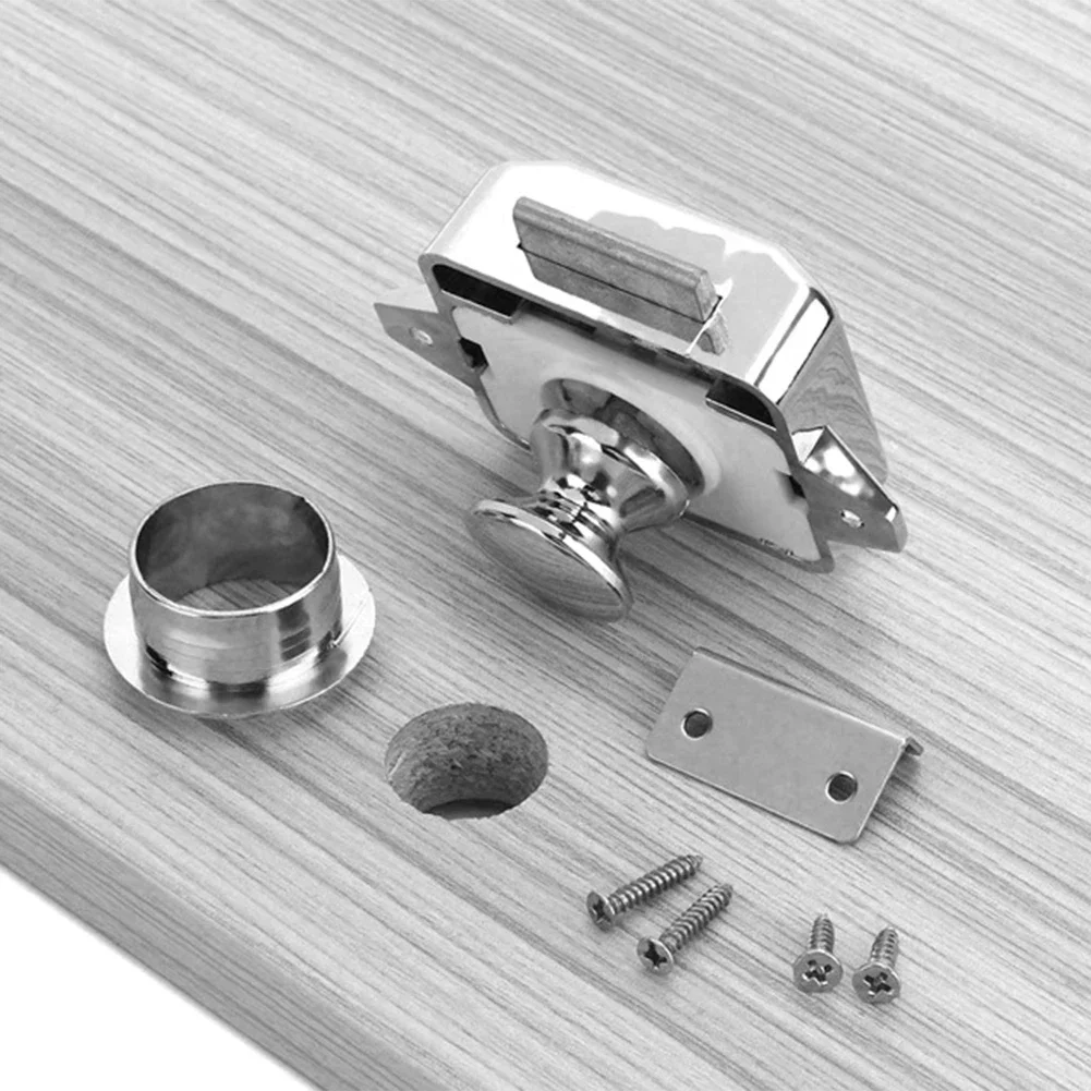 

Push Button Catch Locks Latch Knobs Drawer Cupboard Cabinet Door Campervan Solid Base Improve The Safety And Stable Performance