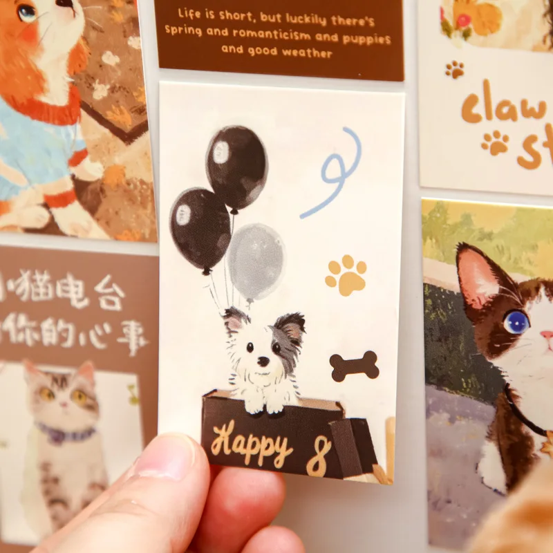 28 Teile/schachtel Nette Hund Katze Karte Nette Kreative Memo Pad Für Junk Journal Tagebuch Planer Nette Nachricht Karte Home Office Student verwenden – Detail 3