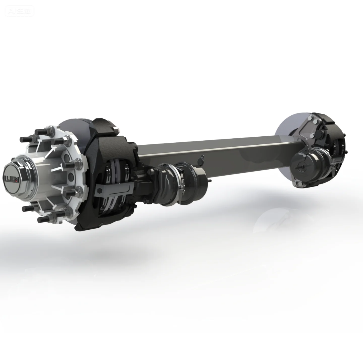 

Heavy Duty High-Performance LUEN American Type Disc Brake Axle For Semi Trailer Freight Transport 13T Max Payload