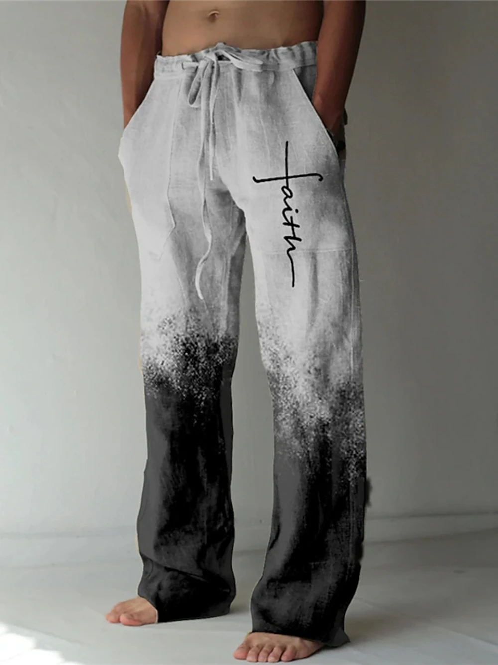

Мужские брюки Пляжные брюки с эластичной резинкой на талии Летние 3D принты Графические принты Крест Комфортные повседневные повседневные уличные брюки