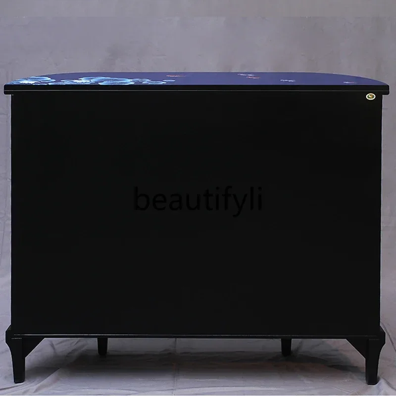 ss8617 خزانة مدخل جديدة على الطراز الصيني، خزانة جانبية كلاسيكية مزخرفة مرسومة يدويًا #2