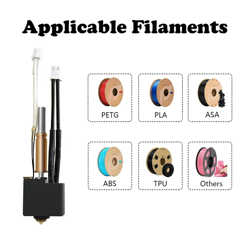 AED7-Hotend For Kobra 3 Combo Print Head Extruder Kit Heater Block Heating Cartridge Thermistor With Extra 2 Silicone Cover