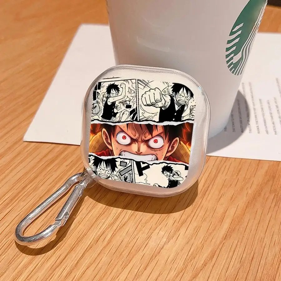 

Anime Ones Pieces Clear Earphone Cases Cover With Hook Case For Samsung Galaxy Buds 4Pro Live 2Pro 3 FE 2 4 Pro 3Pro