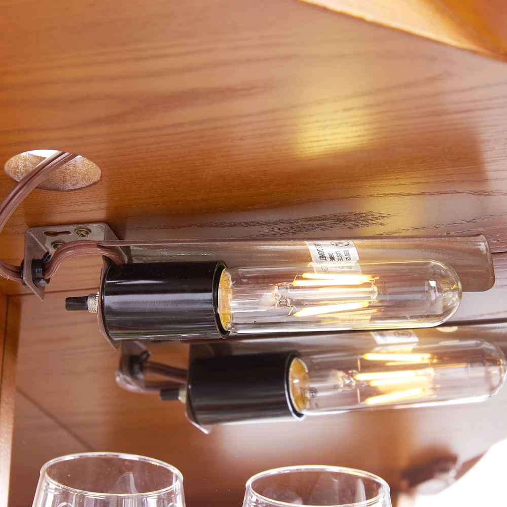 Curio Cabinet Lighted Glass Display Curio Cabinet W/Tempered Shelves, Crown Corner Cabinet with Bulb, Corner Storage Decoration image 4