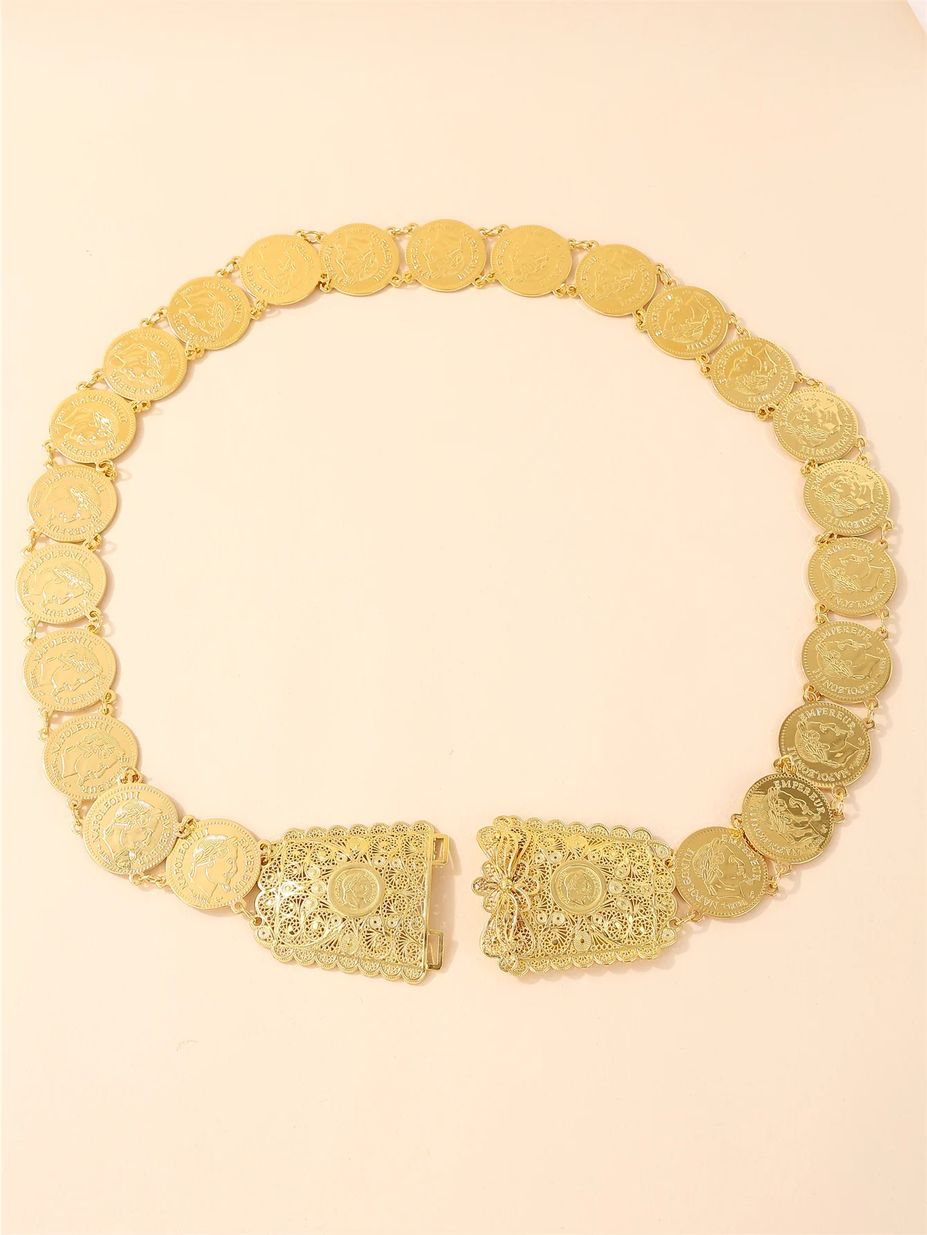 

Gold-Plated Ladies' Robe Belt, Luxury Retro Style Bridal Wedding Party & Evening Accessory Daily Wear