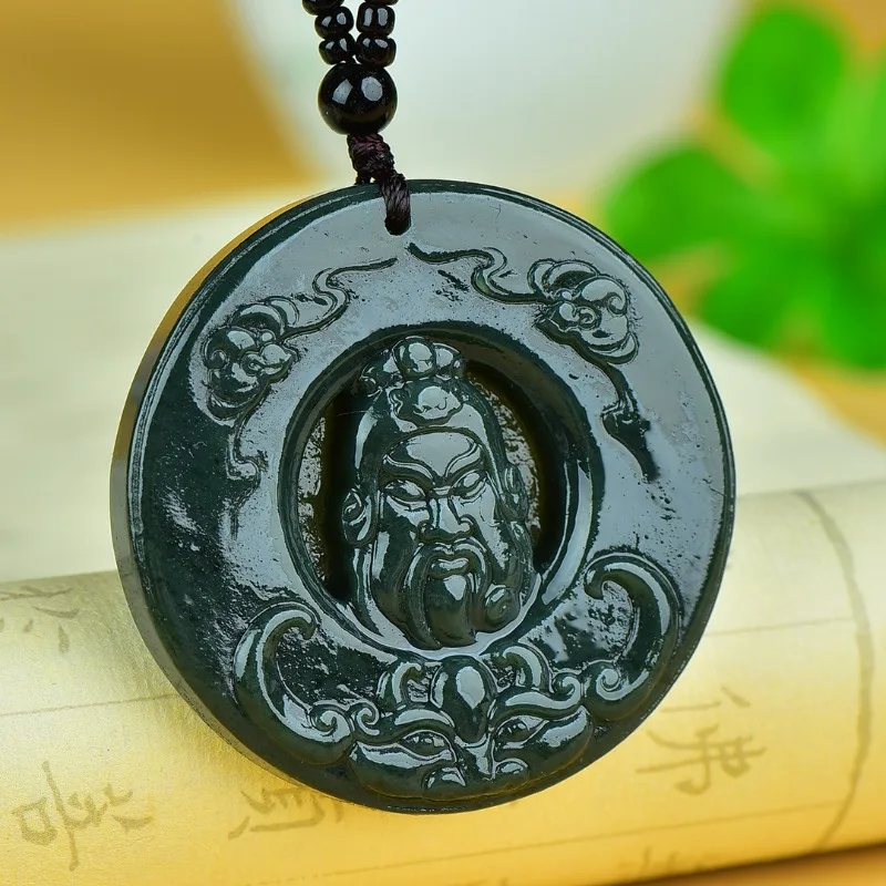 New Exquisite Ethnic Style Sapphire Guan Gong Round Pendant Jade Brand