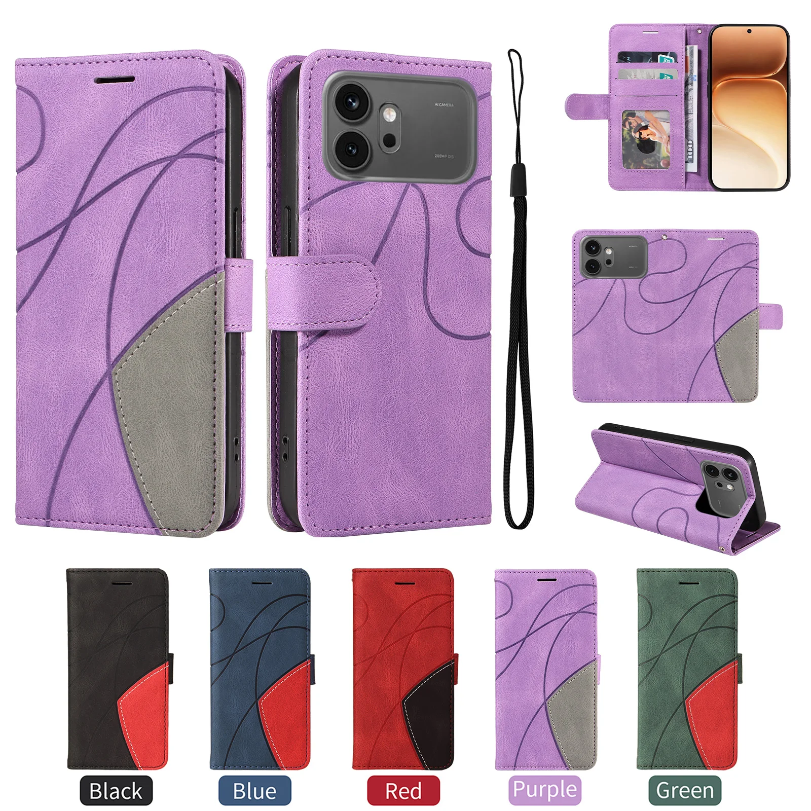 Étui portefeuille en cuir avec support et porte-cartes pour Honor Magic 8 7 6 X5C X6D X6C X70 X8D X9C X9D 600 Pro Lite