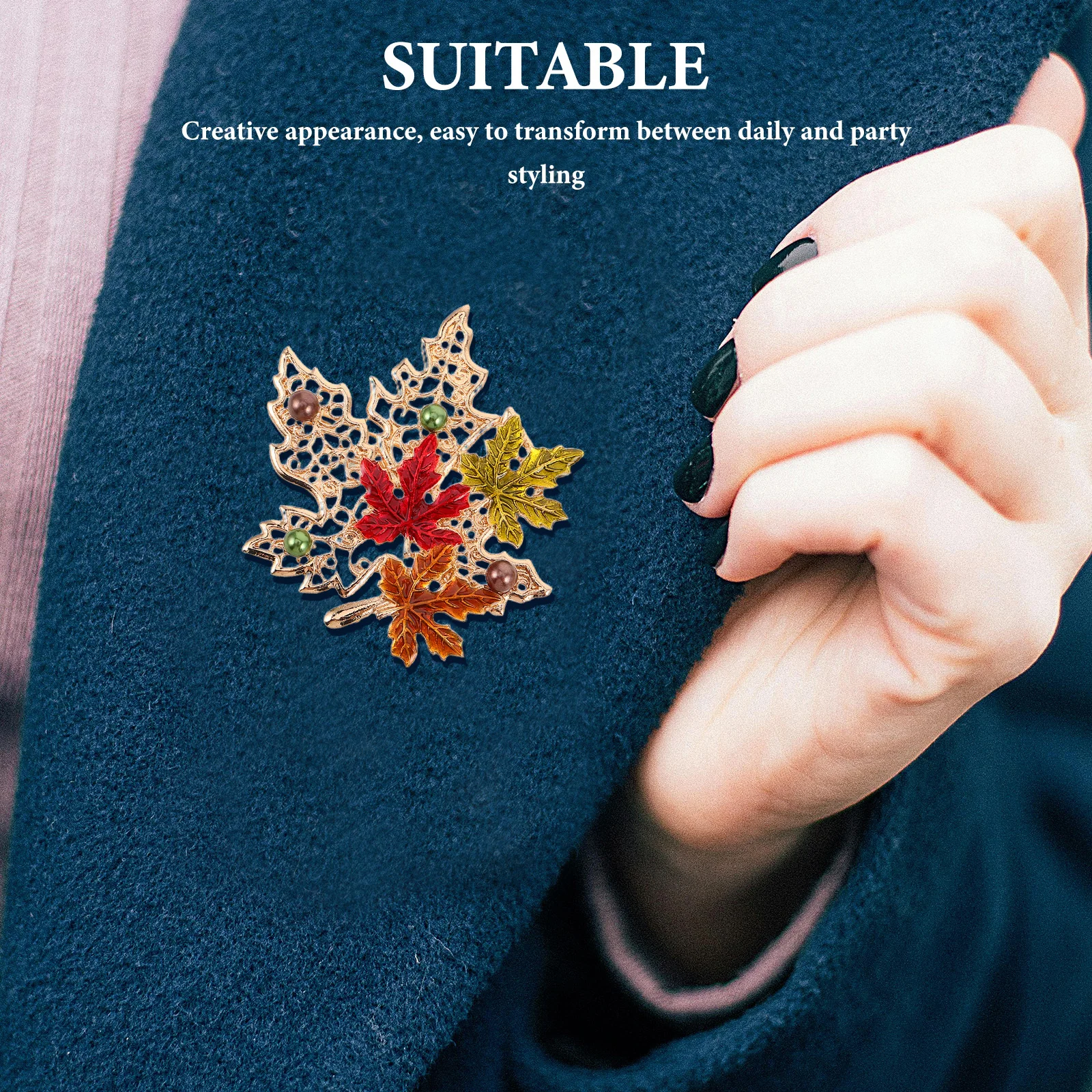 

2pcs Maple Leaf Brooch Pins Stylish Metal Sweater Clips For Women Autumn Jewelry Clothes Bags Accessories Fall Brooches Lapel