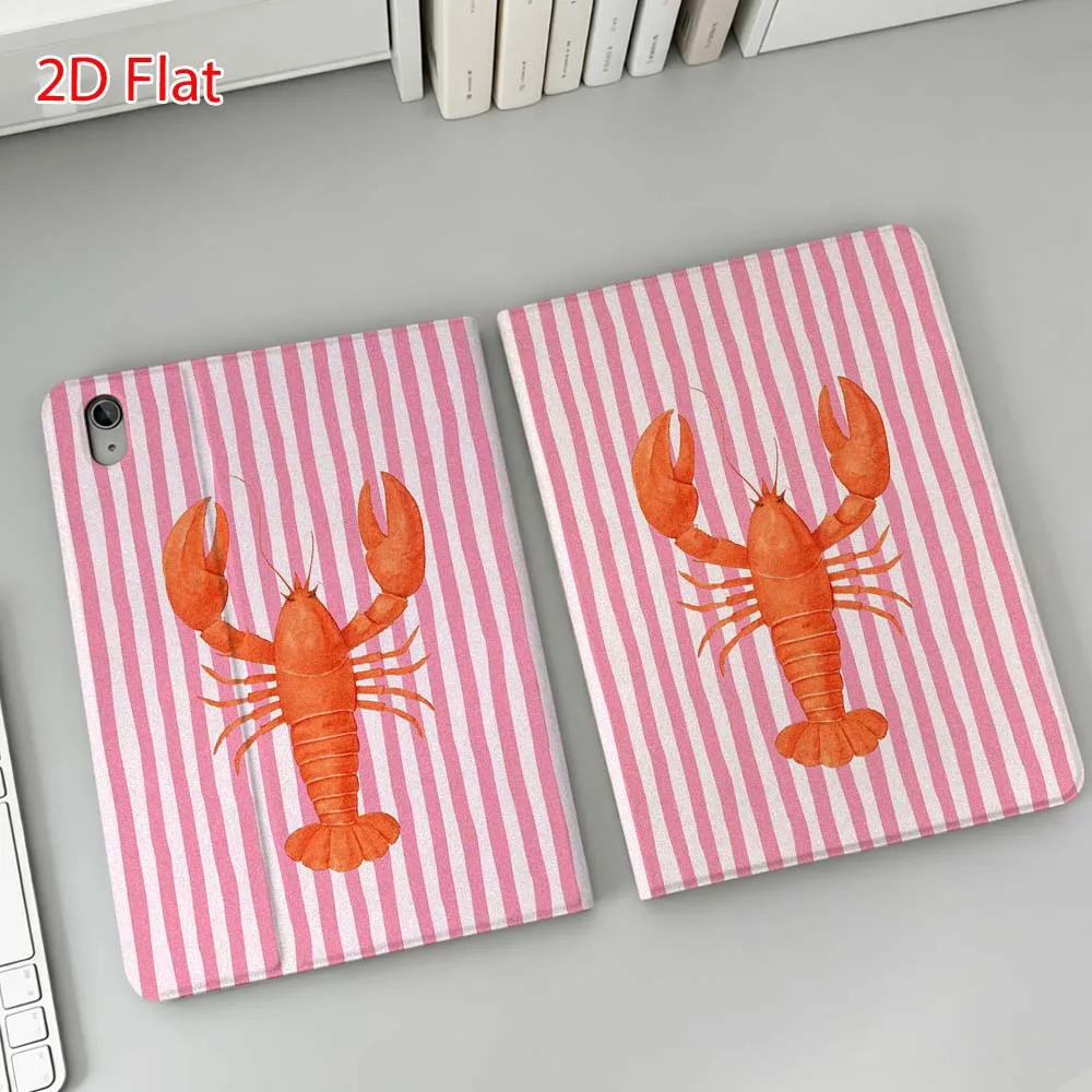 Line Fish Art Pattern For Apple iPad Pro Mini A16 A17 A14 4 5 6 7 6th 12th 9Gen 12.9 11 13 M4 inch Tablet Case Soft