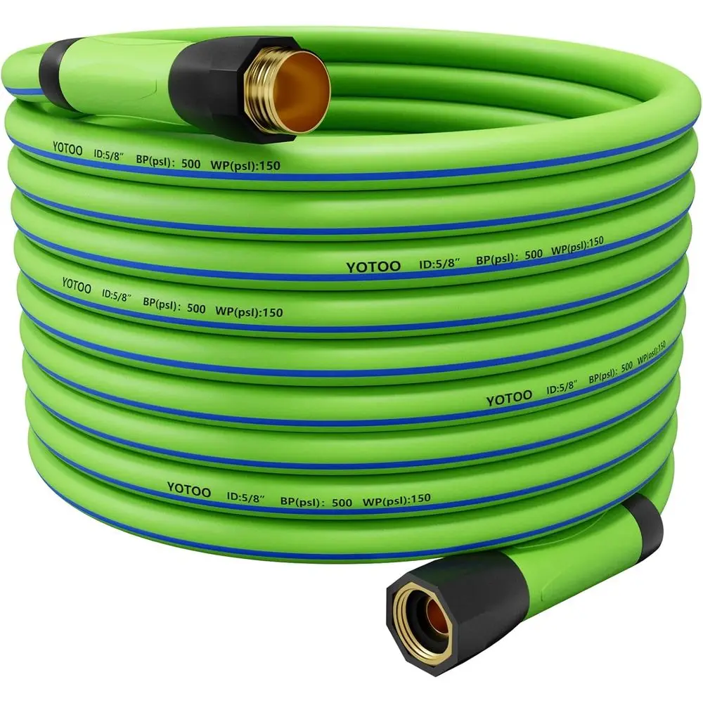 

Сверхмощный гибридный садовый шланг для воды, 5/8 дюйма на 100 футов, 150 фунтов на квадратный дюйм, устойчивый к ударам, гибкий, с поворотной ручкой и 3/4 дюйма GHT S