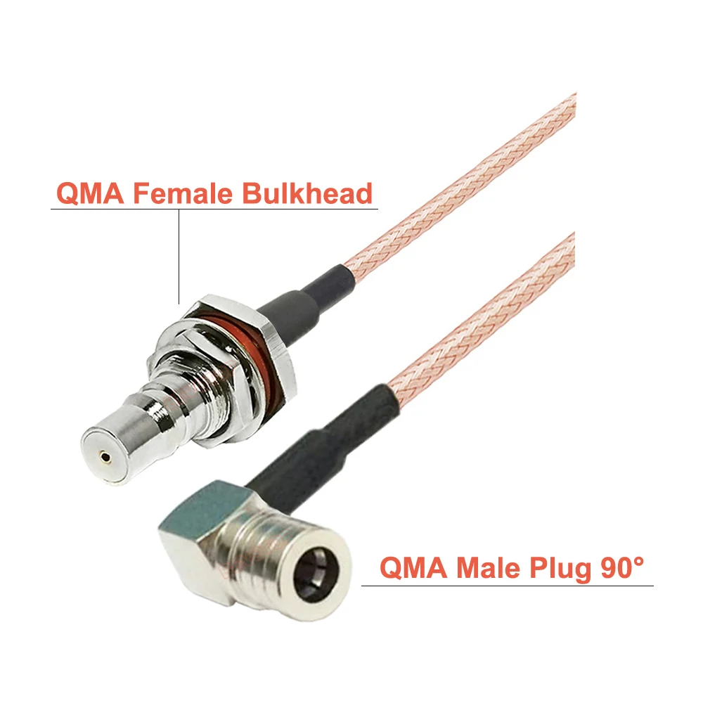 1Pcs QMA Male Plug to Waterproof QMA Female Bulkhead Jack RG316 RF Coaxial Cable 50 Ohm 10cm-15m image 3